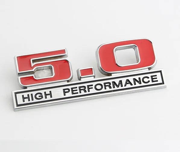 

3D Red Metal 5.0 Performance Auto Emblem Badges Decal Sticker Car Accessories