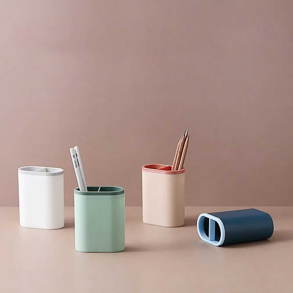 

Pen Pencil Holder Two-color Stitching Stationery Storage Box Creative Fashion Multi-Function Office Desk Storage Box