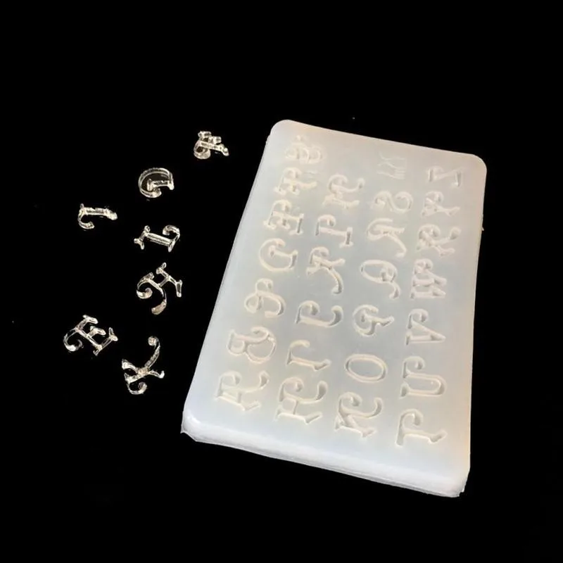 

1pc Letters Capital Art Letters Resin Decorative Craft Silicone Mould Crystal DIY Crystal Jewelry Mould Glue Accessories UV H7N1