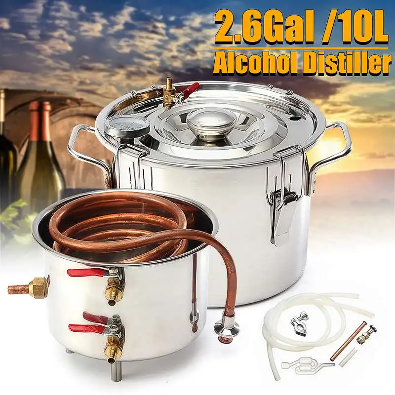 

10л 2 галлона эффективный 3Pot дистиллятор алкоголь нержавеющая медь DIY для домашнего пивоварения воды вина Эфирное масло комплект для пивовар...