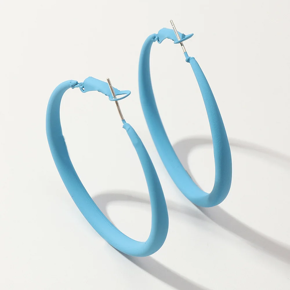 

Fashion Candy Color Sexy Big Circle Hoop Earrings For Women Green Yellow Blue Diameter 5CM Loop Earring Fashion Jewelry Gifts