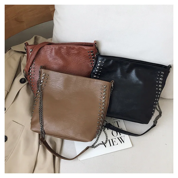 Модная женская одноцветная сумка мессенджер из искусственной кожи Большая