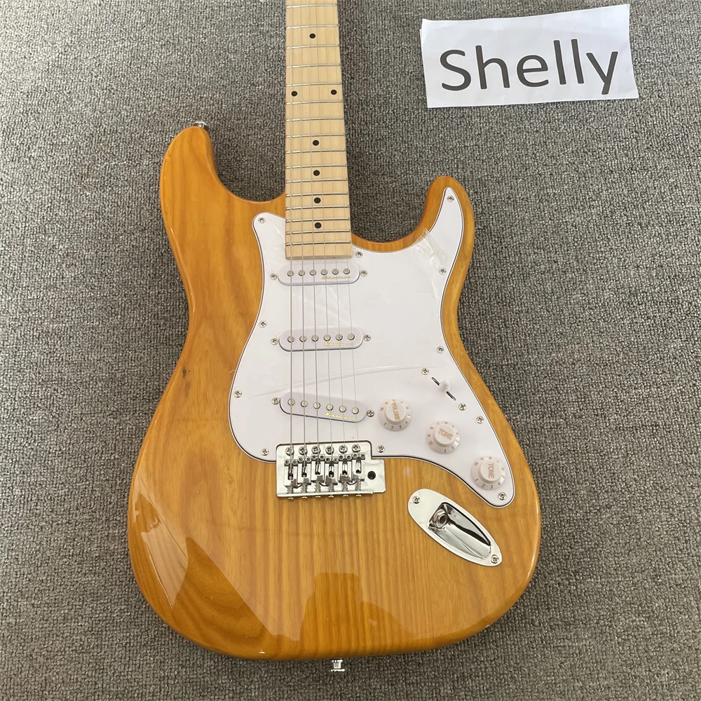 

Бесплатная доставка, рифленый корпус из натурального дерева, кленовый гриф, ST 6 струн, электрическая гитара, гитара