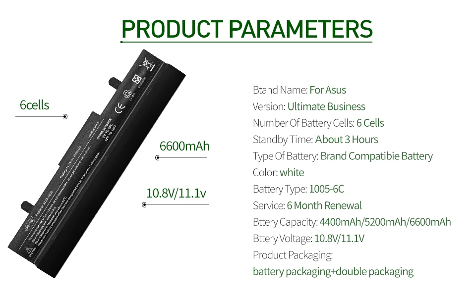 ApexWay Аккумулятор для ноутбука Asus Eee PC 1001 1001p x 1001 1005 1005PEG 1005PR 1005PX AL31-1005 AL32-1005 ML32-1005 PL32-1005