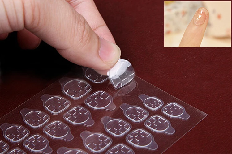 10 листов DIY наконечник для ногтей прозрачный двухсторонний самоклеющийся стикер