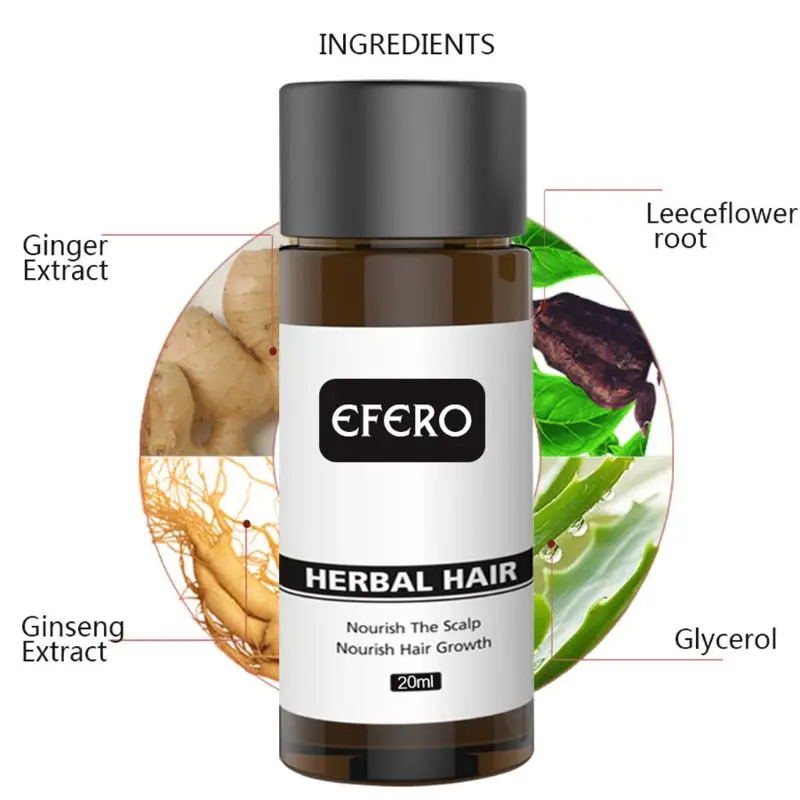 

20ml Natural Herbal Ginger Extract Hair Grow Serum Prevents Baldness Anti Hair Loss Scalp Nourishing Essential Oil