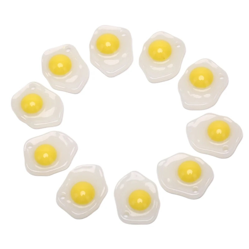 10 шт Новинка плоская задняя часть Смола Яичница амулеты ювелирные изделия