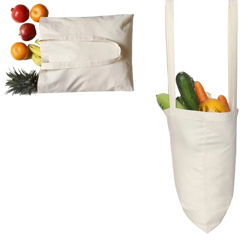 

6 Pack Canvas Tote Bags Hold 35 Lbs Large Cotton Reusable Shopping Bags Heavy Duty, Foldable, Ecofriendly