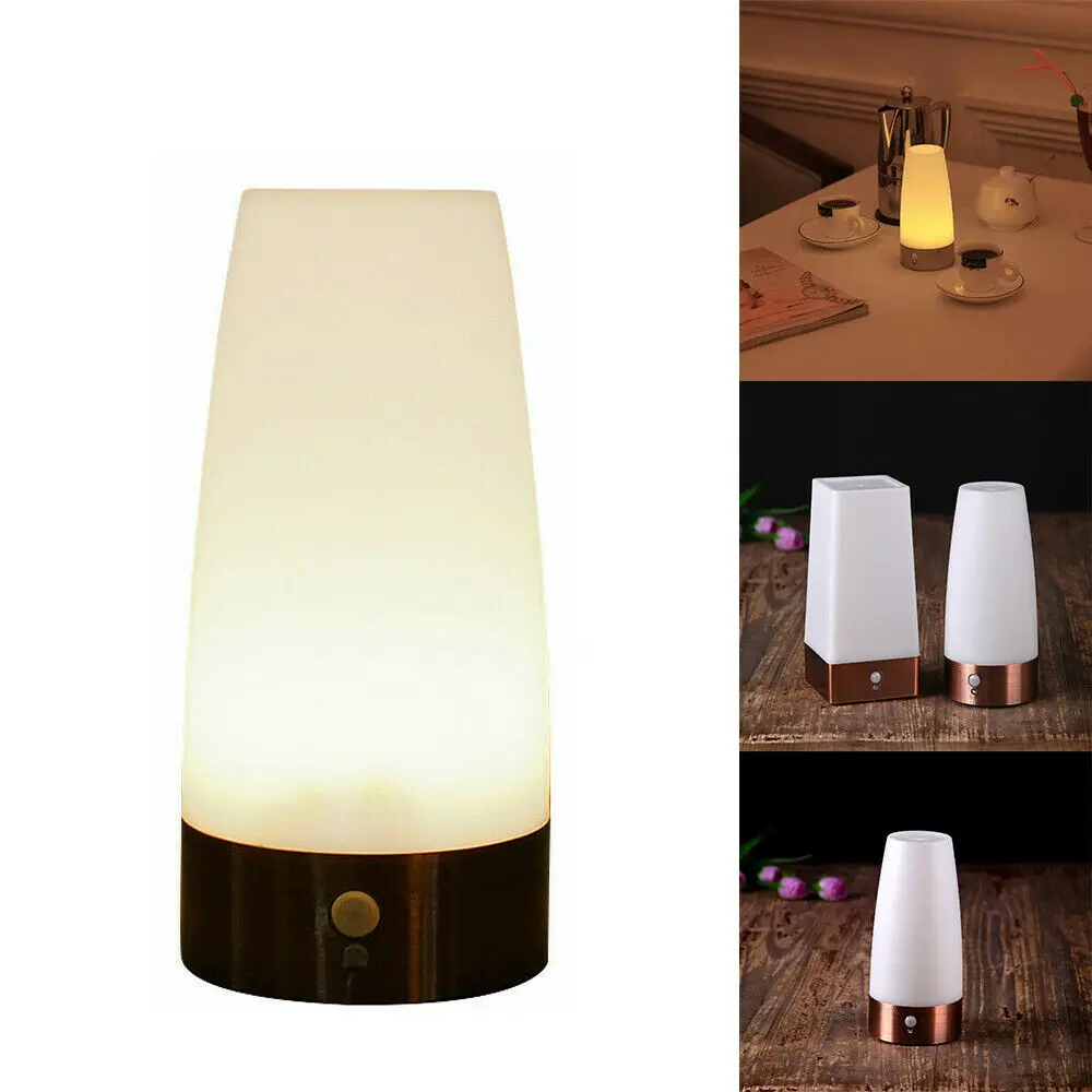 

Battery Led Table Lamp PIR Motion Sensor Night Light Bar Light Portable Vintage Night Lights Bedside Coffee Restaurant
