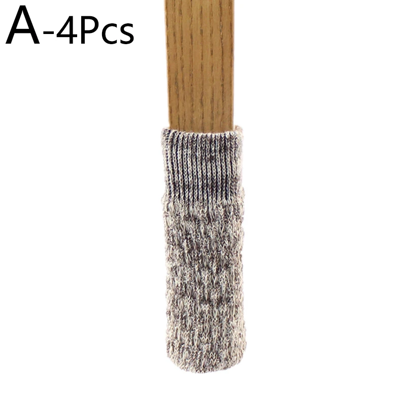 

4PCS Chair Leg Socks Knitted Furniture Floor Protectors Pad Non Slip Anti-Noise Furniture Legs Feet Caps Covers Hardwood Floors