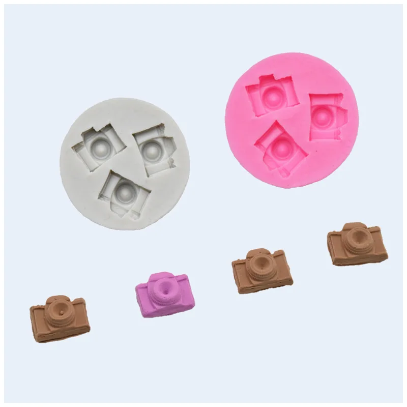 

1pc DIY 3-cavity Camera Shaped Fondant Mold Candle Mold Resin Mold Soap Silicon Tiny Aroma Stone Moulds Silicone Rubber PRZY 001