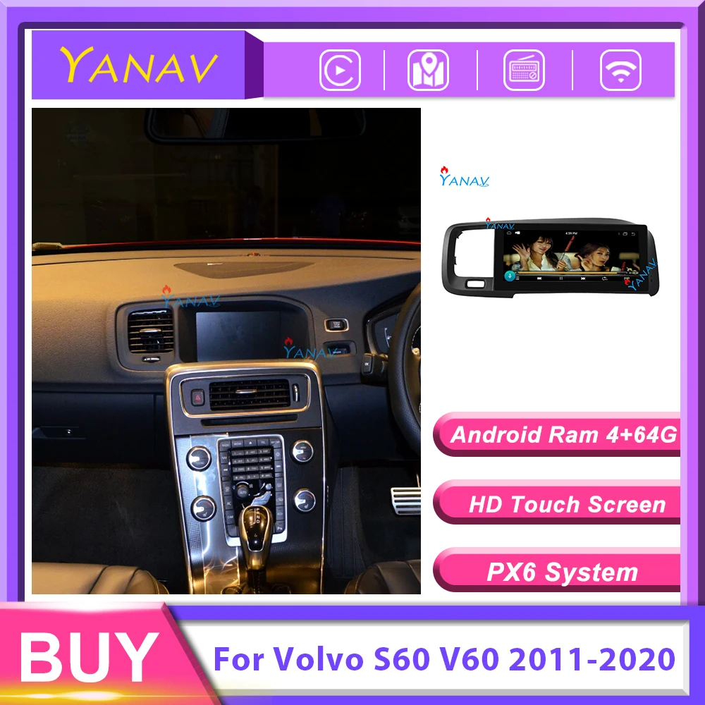 

Автомобильный радиоприемник PX6 Android с GPS-навигацией для Volvo S60 V60 2011-2020 правосторонний мультимедийный DVD-плеер 2Din автомобильный стереоприемни...