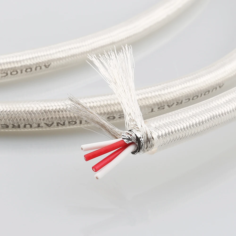Audiocrast A26 OFC посеребренный Hi End RCA аудио соединительный кабель продается за 1 м для DIY