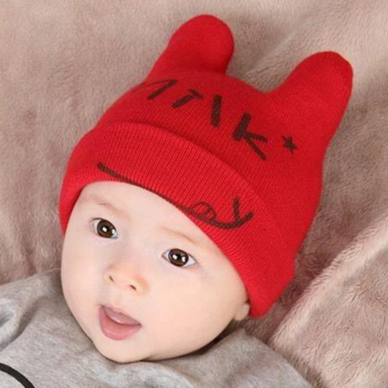 

Unisex Children Knitted Hats Infant Hood Cute Cartoon Baby Warm Hat Autumn/Winter New Arrive