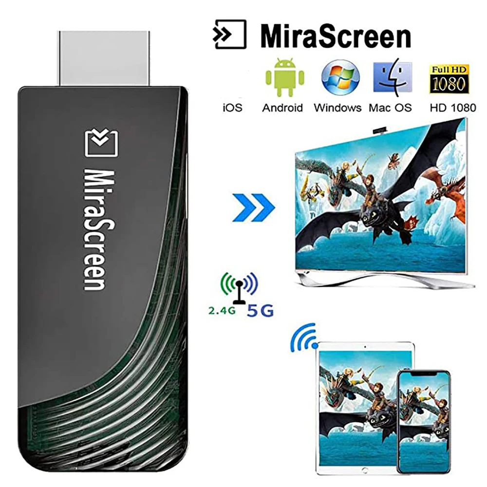 Новый Full HD 1080P HDMI TV Stick 2 4/5G беспроводной дисплей ключ Поддержка Google Chromecast DLAN для