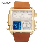BOAMIGO мужские часы большой Топ бренд Роскошные Спортивные Цифровые кварцевые часы модные кожаные наручные золотые наручные часы montre homme