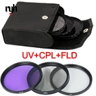 Комплект фильтров для объектива 49 мм 52 мм 55 мм 58 мм 62 мм 67 мм 72 мм 77 мм UV + CPL + FLD 3 в 1 с сумкой для объектива Canon Nikon Sony Pentax