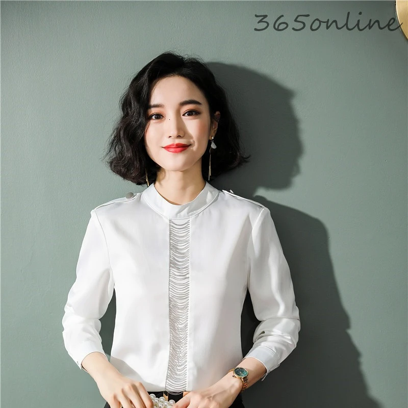Женская офисная одежда блузки с длинным рукавом для весны и осени Деловая блузка