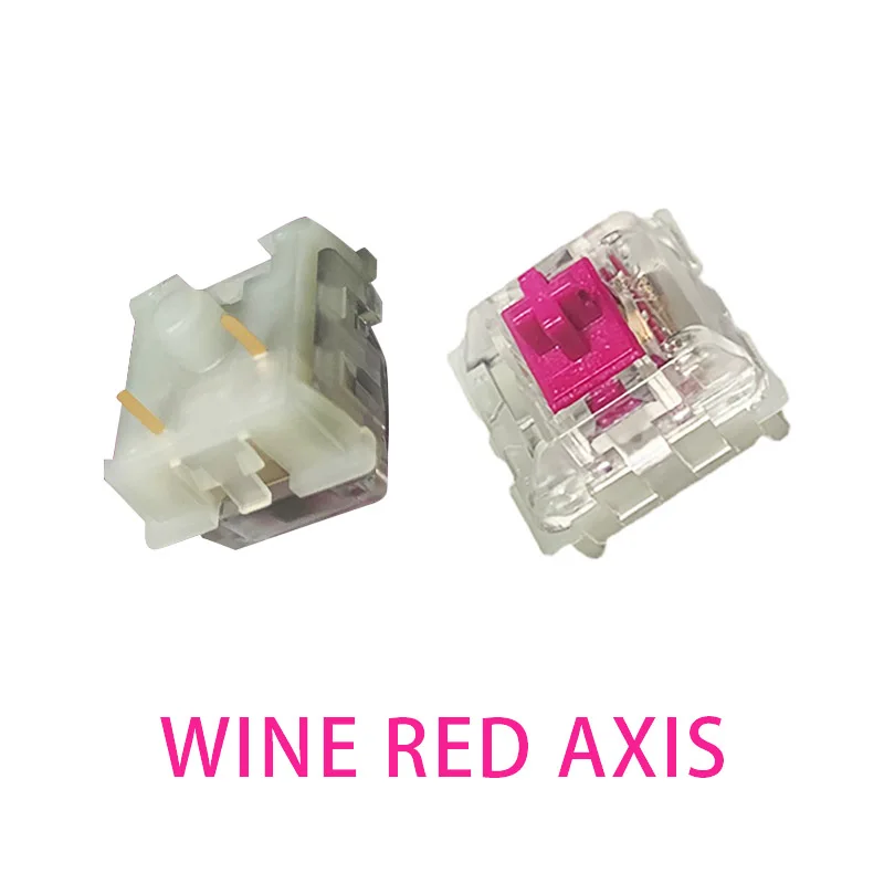 KTT-Interruptor de color rojo vino, disparador RGB transparente, personalizado, GK61, Anne Pro 2, para teclado mecánico, contenido lineal, 3 pines, eje POM