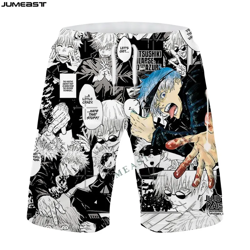 

Jumeast Men Women 3D Oversized Male Female Cartoon Anime Jujutsu Kaisen Shorts Trunks Beach Casual Sweatpants Short Pants