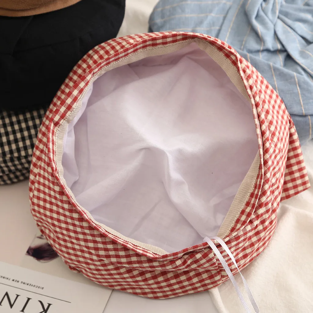 Шапка винтажная женская зимняя черная шапка берет хлопковая корейский газетчика