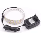 12 В светодиодный ная лента 5050 SMD светильник аесветодиодный Светодиодная лента для кухни ТВ ПОДСВЕТКА световая лента с адаптером питанияпереключателем светильник для украшения дома
