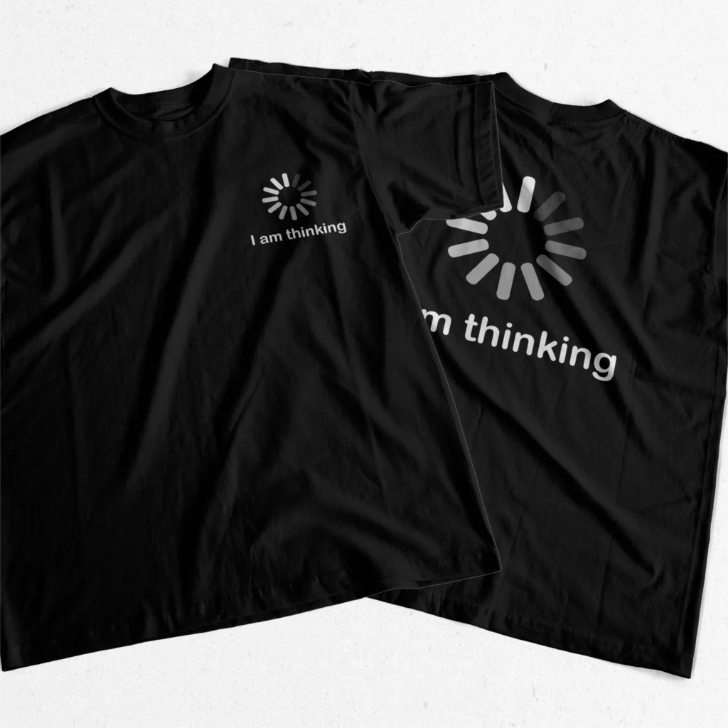 COOLMIND QI0235A 100% Хлопковая мужская футболка с коротким рукавом и принтом I'm thinking