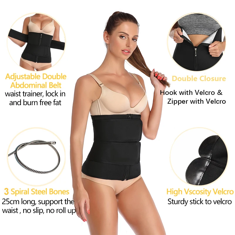 

Waist Trainer Polymer Sweat Shapewear Body Shaper Women Slimming Sheath Belly Reducing Shaper Workout Trimmer Belt Corset Binder