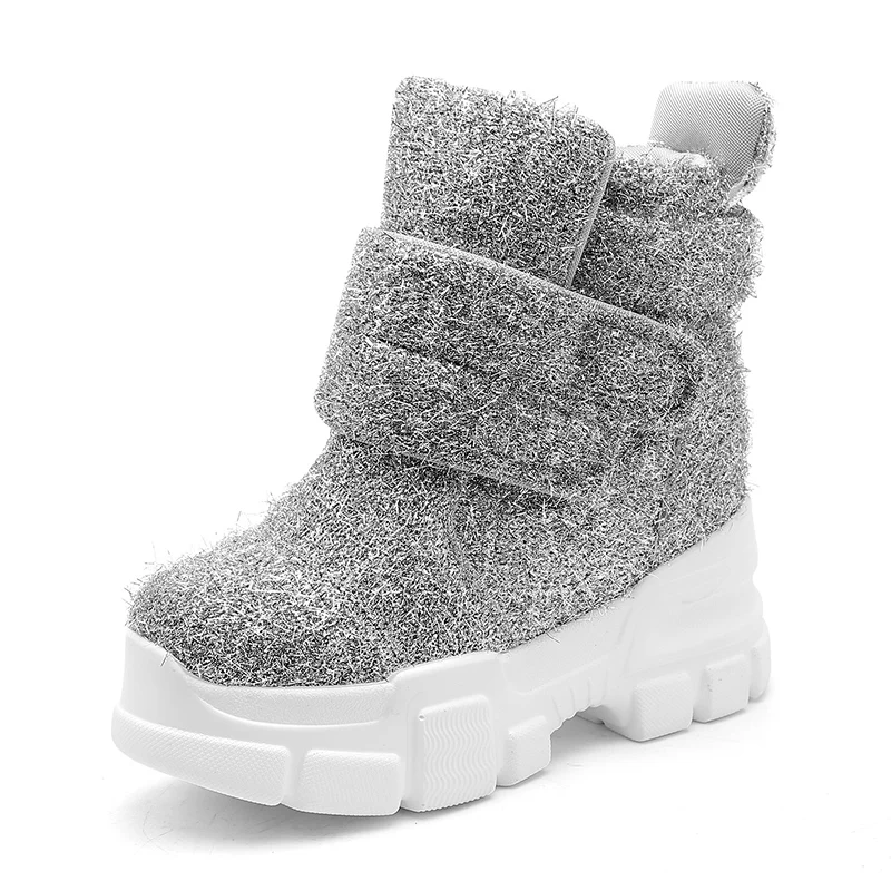 Женские зимние ботильоны на танкетке Кроссовки платформе ботинки Обувь с