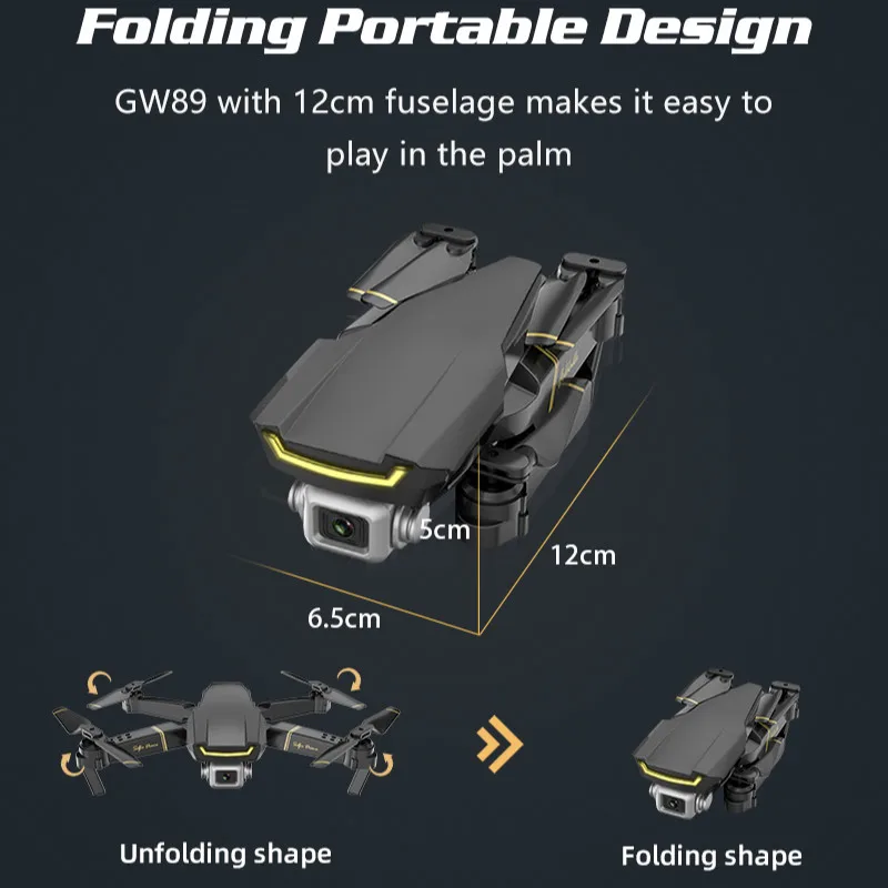 

Global Drone Gw89 Folding Aerial Drone With 1080p Hd Camera Gravity Sensor Long-lasting Quadcopter Vs E58 Gd89