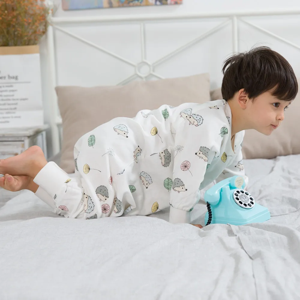 

winter quilted baby Sleeping Bag Muslin kids children toddle Sleep Sack Cute Cartoon Sleeves Sleep Bag Anti Kick Quilt