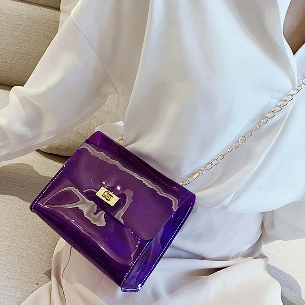 Женские Прозрачные сумки через плечо из ПВХ женские сумки-желе конфетных цветов