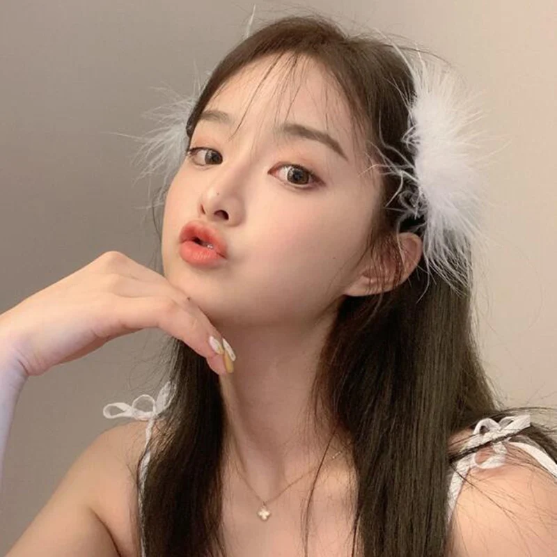 Feather Fluffy Hairpin Sweet White Hair Clip Headdress Headpiece Women Girl Bridesmaid Accessories LDO99 | Красота и здоровье