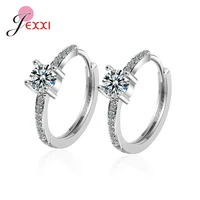 korean women temperament four claws full rhinestone hoop earrings wedding ins hot piercing ear hooks jewelry