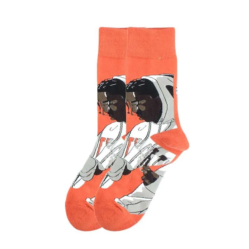 

New Quality Men's Socks Superstar Cartoon Portrait Socks Fashion Creative Cotton Long Stocking Hip hop Cool Skateboard Sock Gift