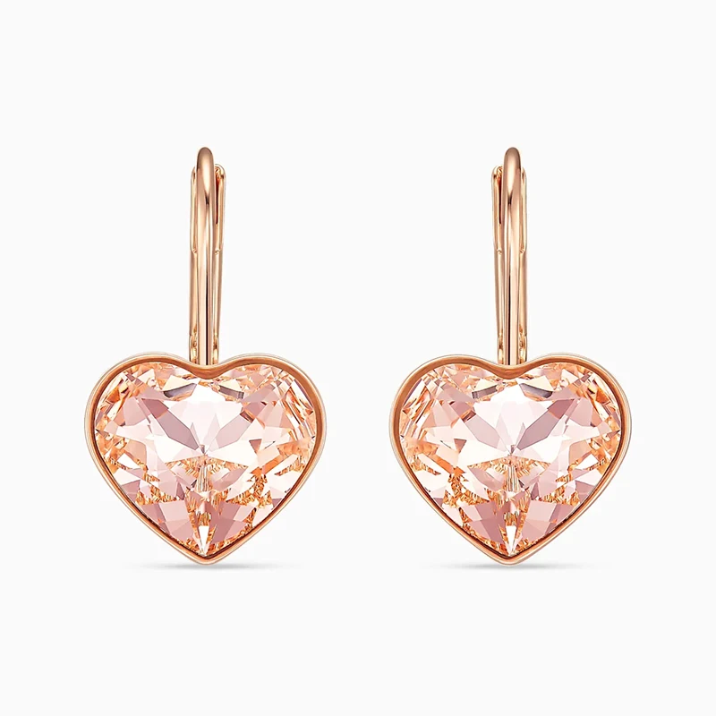 Модные новые стильные серьги SWA в форме сердца из розового золота изысканное
