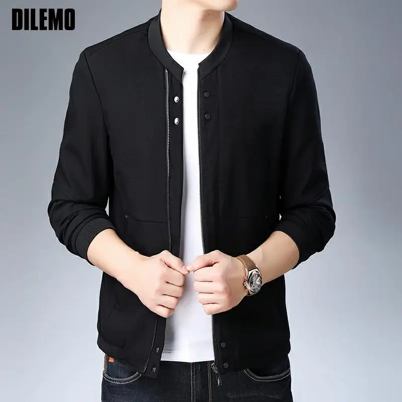

Top Quality New Designer Brand Streetwear Baseball Collar Jacket For Men Style Fashion Bomber Coats Casual Men's Clothing