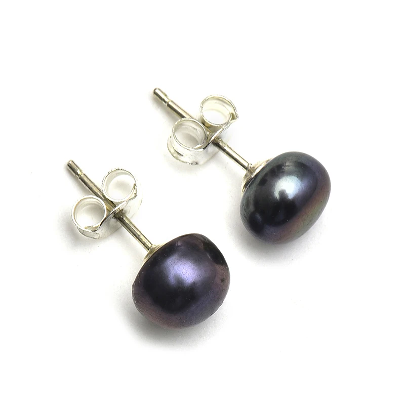 Модный стиль черный жемчуг бусины 11 12 мм 925 пробы серебро для рукоделия