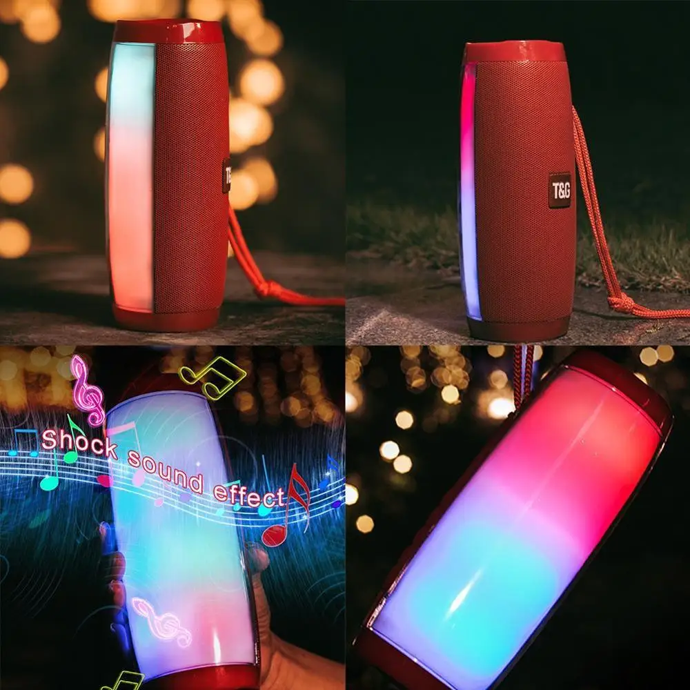 Портативный беспроводной динамик Bluetooth V4.2 светодиодный для танцев MP3 AUX USB FM радио