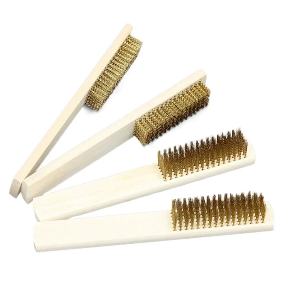 Щетка с медным покрытием и деревянной ручкой | Дом сад