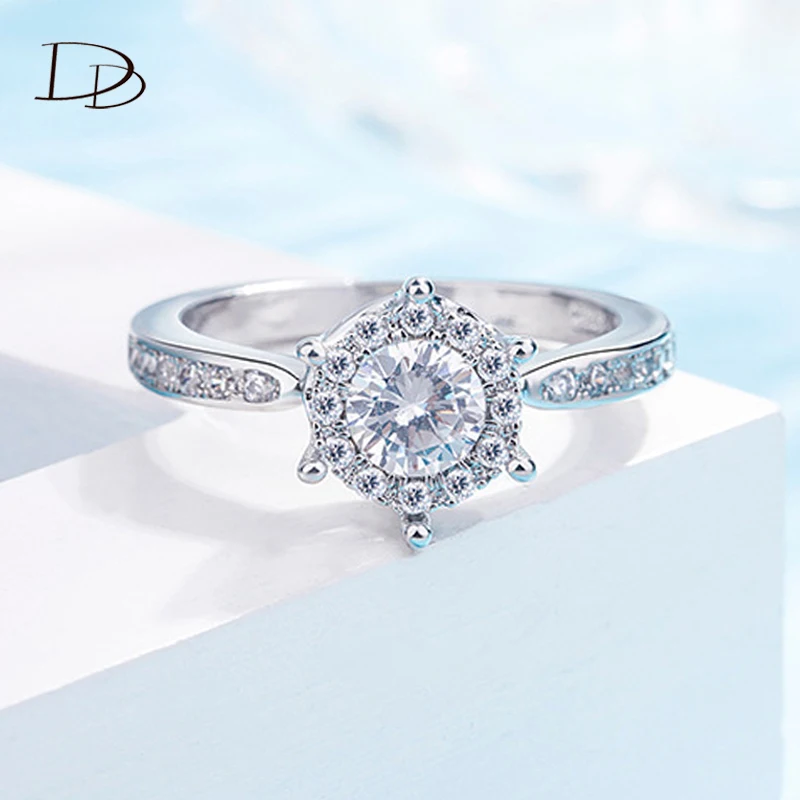 Модное обручальное кольцо цвета белого золота для женщин AAA стразы ювелирные