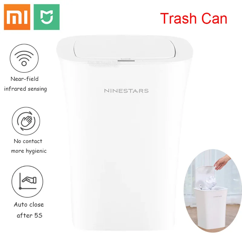 

2020 Xiaomi NINESTARS Waterproof Smart Trash Can Intelligent Induction Automatic Motion Sensor Trash Bin 10L 7L Large Capacity