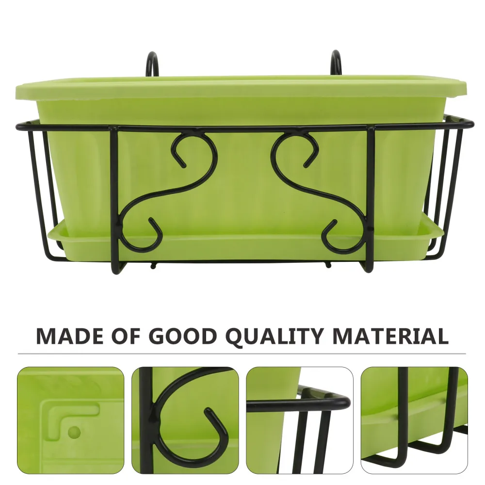 

1 Set Vegetable Planting Pot Flowerpot Rectangular Hanging Railing Flower Stand