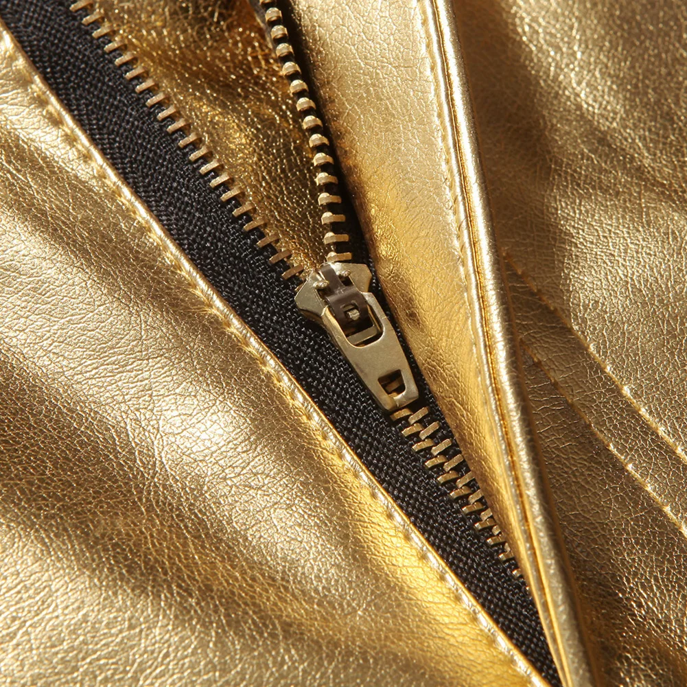 Мужские скинни черные кожаные брюки из искусственной кожи мотоциклетные