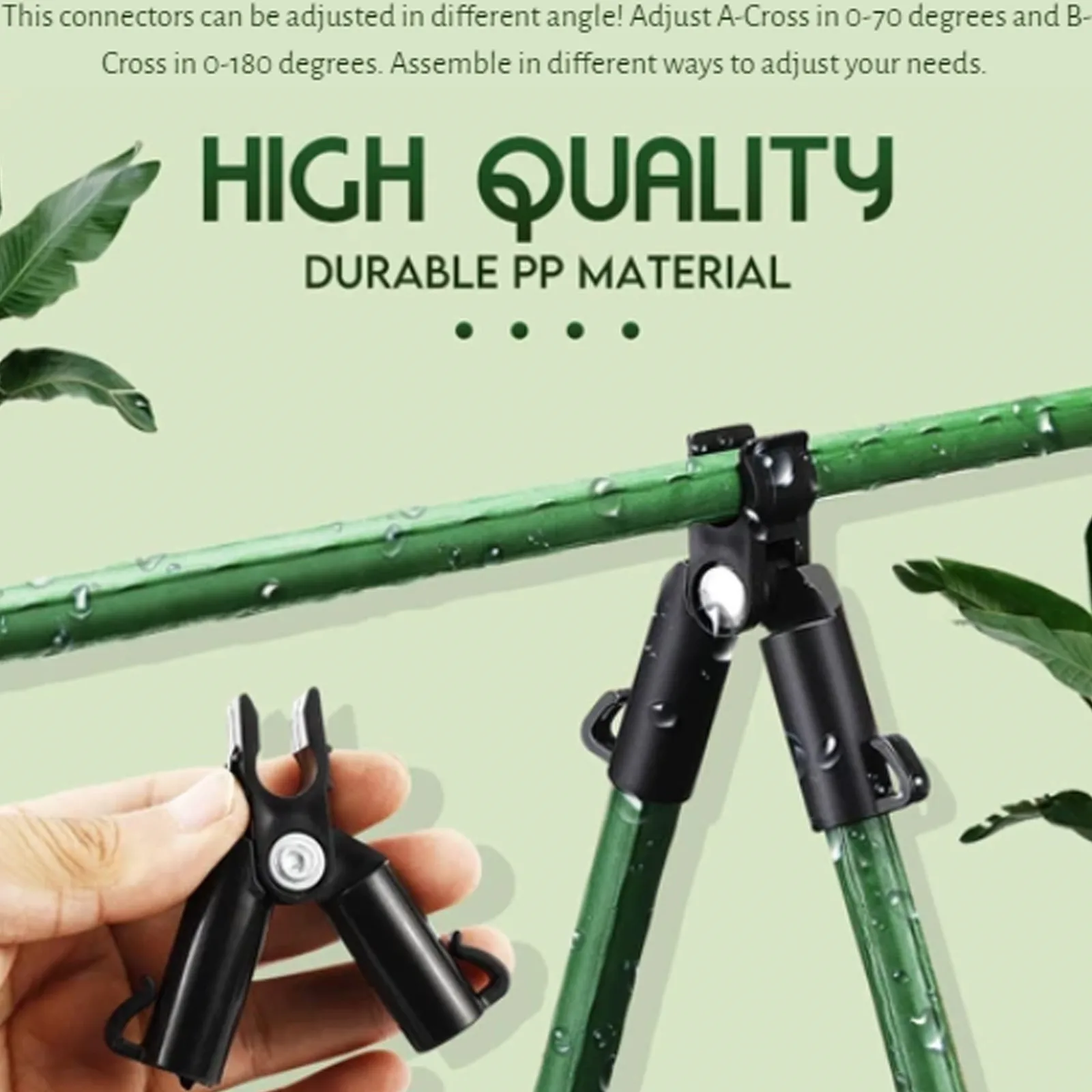 

Plant Support Awning Pillar Rotatable Connectors A-Type Clip Climbing Vine Brack Stake Connectors,Bracket Shelf Connector,Garden