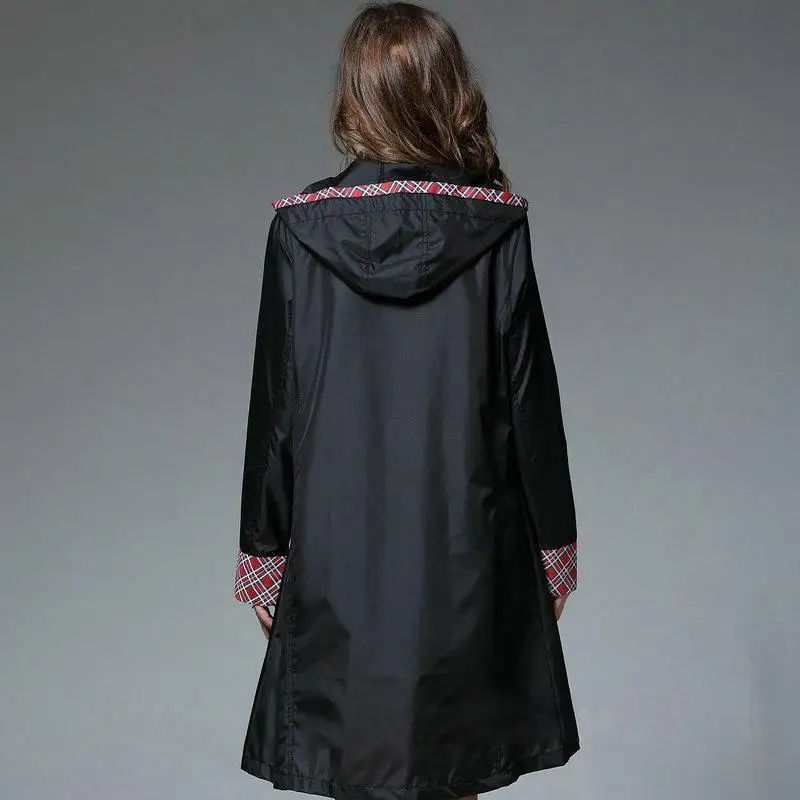 

34Polyester Raincoat Women 2019 Fashion Ladies Rain Coat Breathable Ladies Long Raincoats Portable Water-Repellent Raincoat