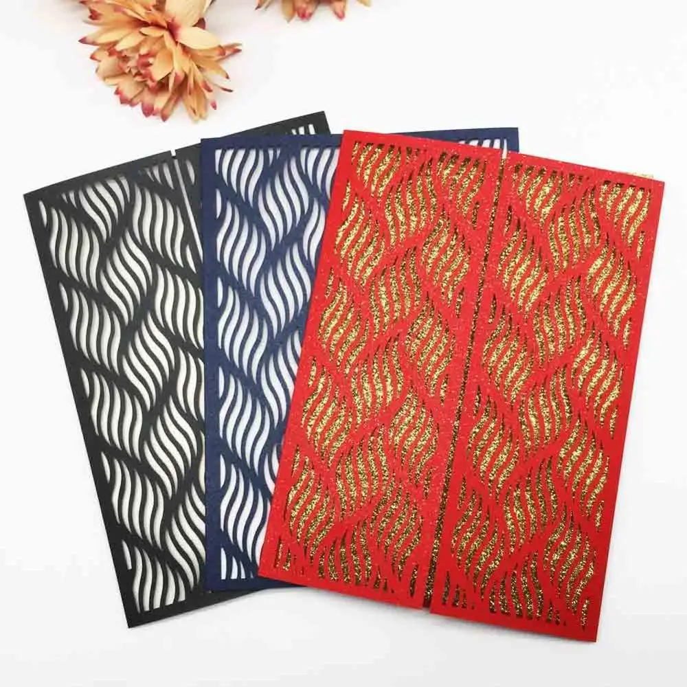 12 шт./лот темно синяя уникальная Складная поздравительная открытка вечерние