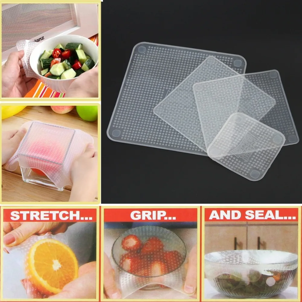 

6PCS Silicone Stretch Lids Universal Silicone Food Wrap Bowl Pot Lid Silicone Cover Pan Cooking Kitchen Accessories