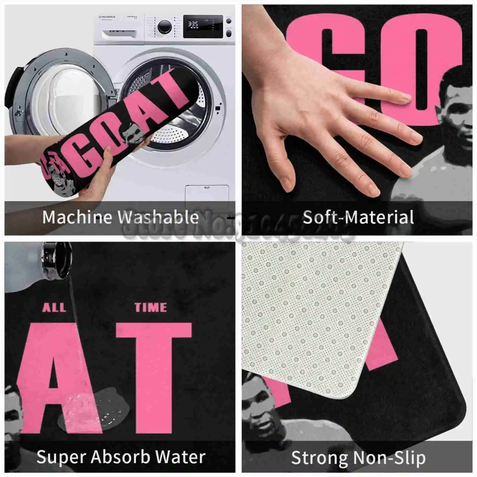 Железный Козий черный и розовый коврик для двери гостиной спальни впитывающий