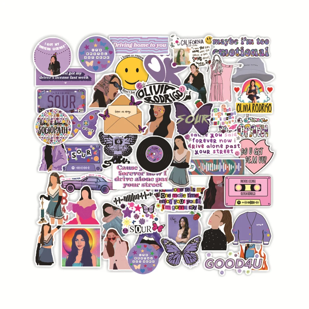Pegatinas de cantante para ni&ntilde;os, adhesivos impermeables para pared de equipaje, motocicleta, port&aacute;til, guitarra, coche, bricolaje, 10/30/50 Uds.-0